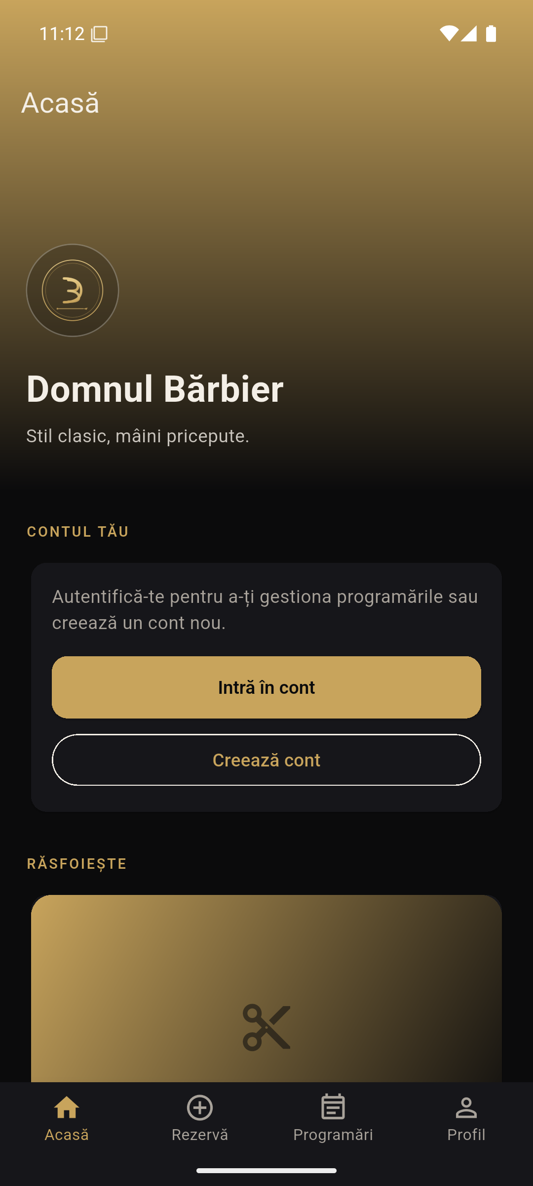 Aplicația de client EvoBook — ecranul principal